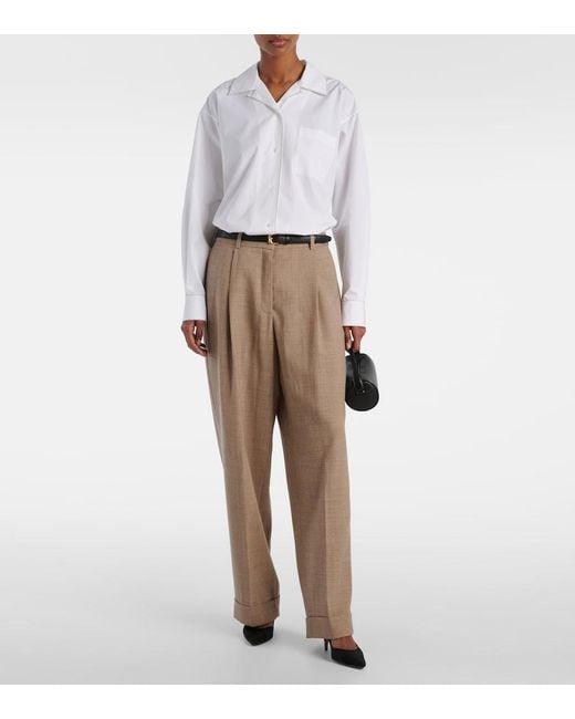 The Row White Ashlin Cotton Poplin Shirt