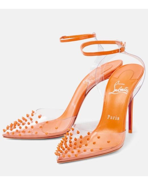 Christian Louboutin Multicolor Spikoo 100 Pvc And Leather Pumps