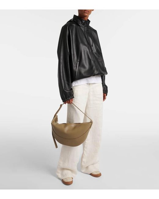 The Row White Jouve Small Leather Shoulder Bag