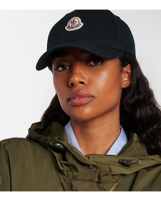Moncler Black Logo Cotton Baseball Cap