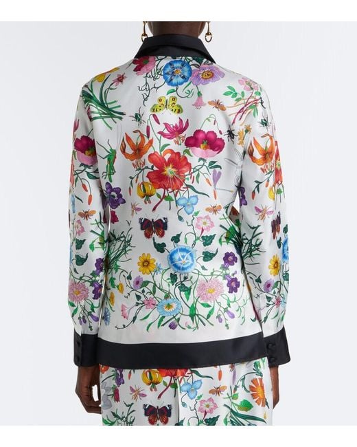 Gucci Multicolor Flora Silk Twill Shirt