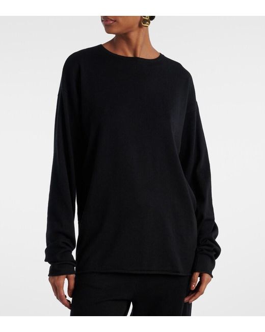 Extreme Cashmere Black N°347 Aries Cotton And Cashmere Sweater