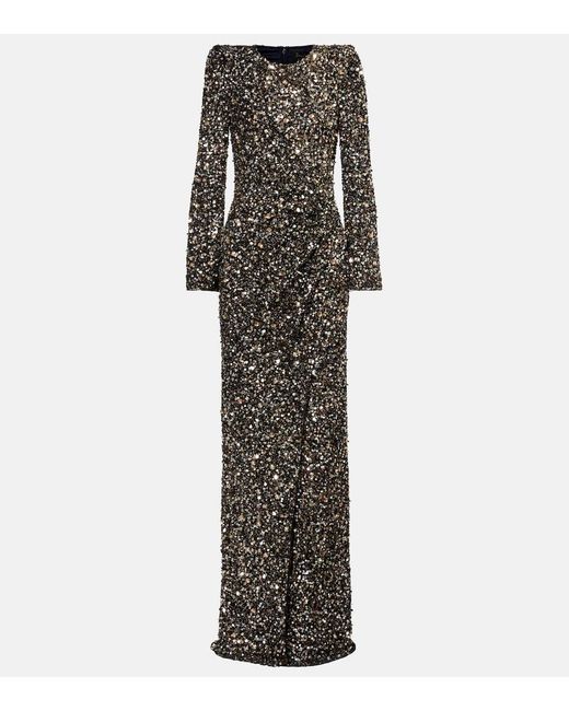 Jenny Packham Black Marie Sequined Gown