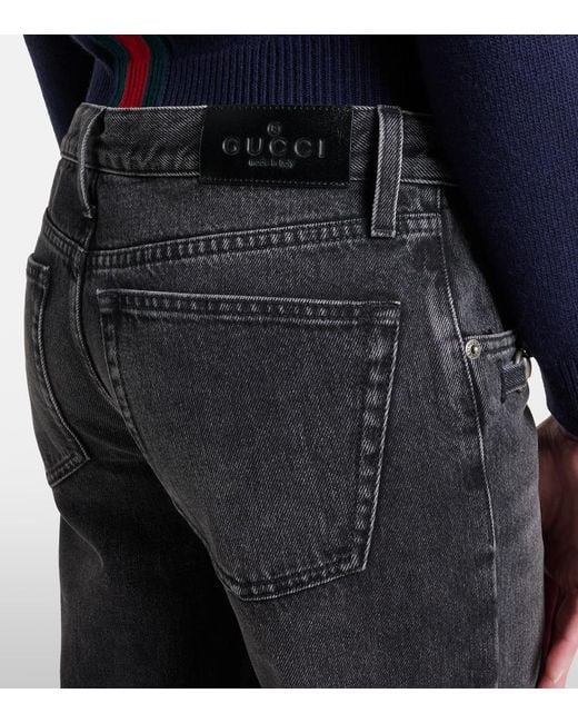 Jean Ample Horsebit Gucci en coloris Black