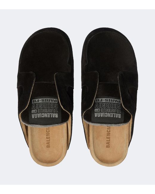 Balenciaga Black Dumbo Suede Slides for men