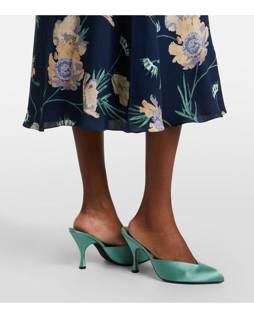 Erdem Blue Floral Midi Skirt