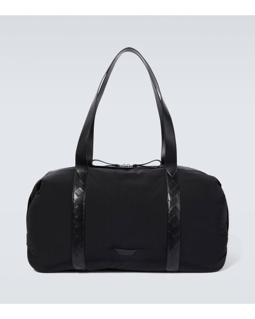 Bottega Veneta Black Leather-trimmed Duffle Bags for men