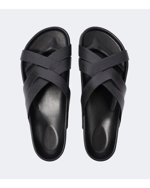 Tom Ford Black Leather Slides for men