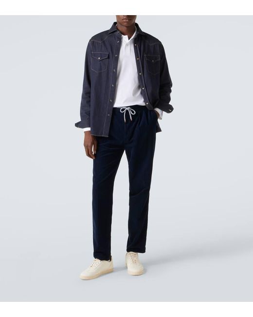 Brunello Cucinelli Polopullover Aus Baumwolle in White für Herren