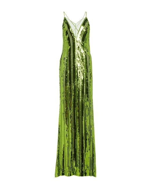 Galvan London Synthetic Kate Sequined Gown in Bright Green (Green) | Lyst