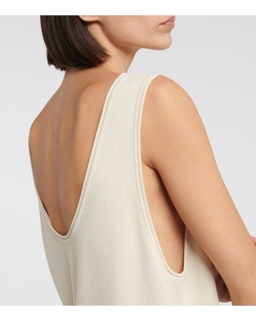 The Row White Garfield Silk Midi Dress
