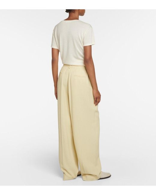 The Row Yellow Tor Crepe Wide-Leg Pants