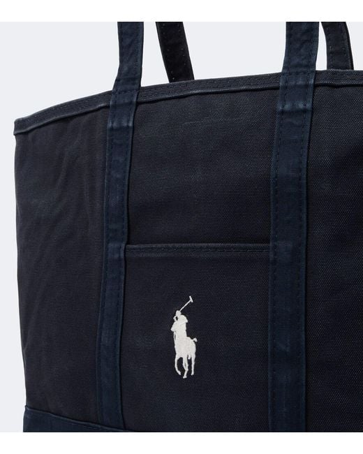 Polo Ralph Lauren Blue Canvas Tote Bag for men