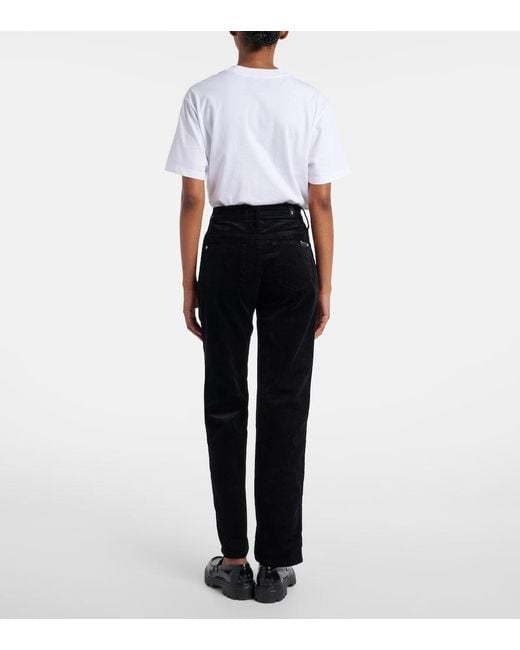 7 For All Mankind Blue Calie Straight Corduroy Straight Pants