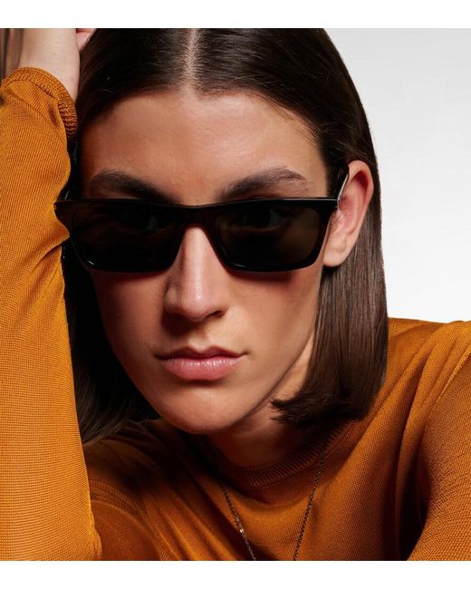 Saint Laurent Gray Corner Angle Rectangular Sunglasses