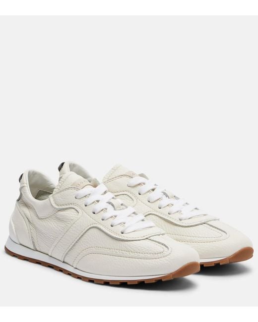 Brunello Cucinelli White Leather Sneakers