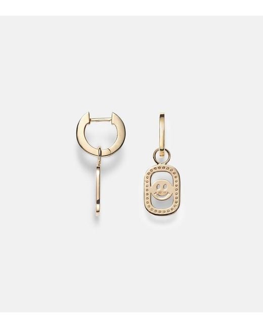 Sydney Evan Metallic Open Icon 14kt Gold Drop Earrings With Diamonds