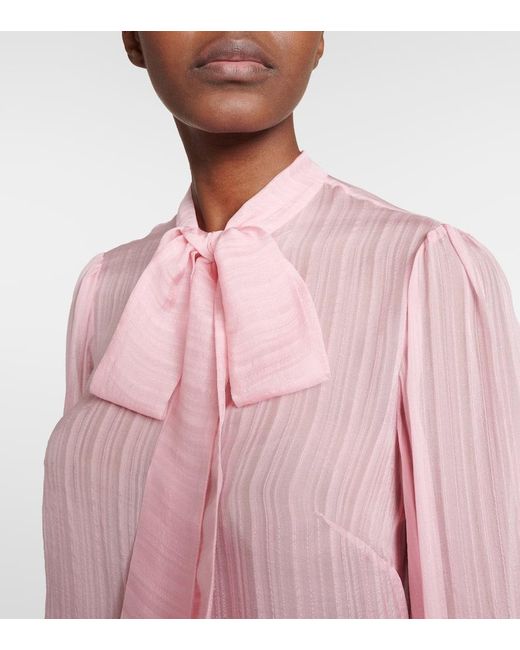 Blusa de seda con detalle de lazo Etro de color Pink
