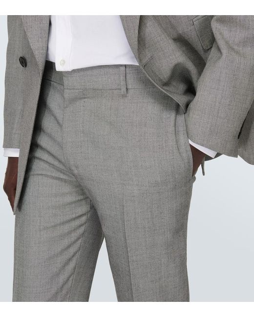 Pantaloni slim in lana di Alexander McQueen in Gray da Uomo