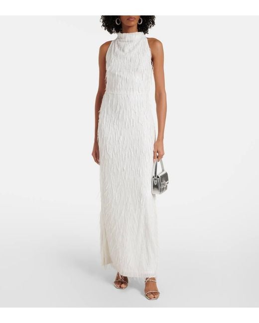 ROTATE BIRGER CHRISTENSEN White Bridal Robe Mit Pailletten