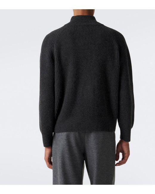 LeKasha Black Ribbed-Knit Cashmere Sweater for men