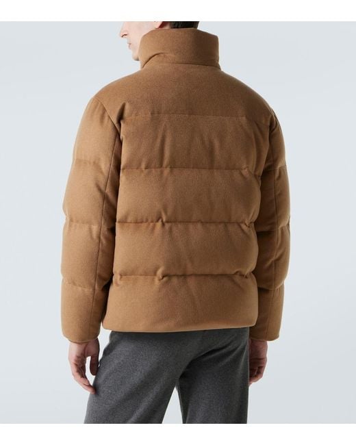 Loro Piana Brown Giulio Cashmere Down Jacket for men