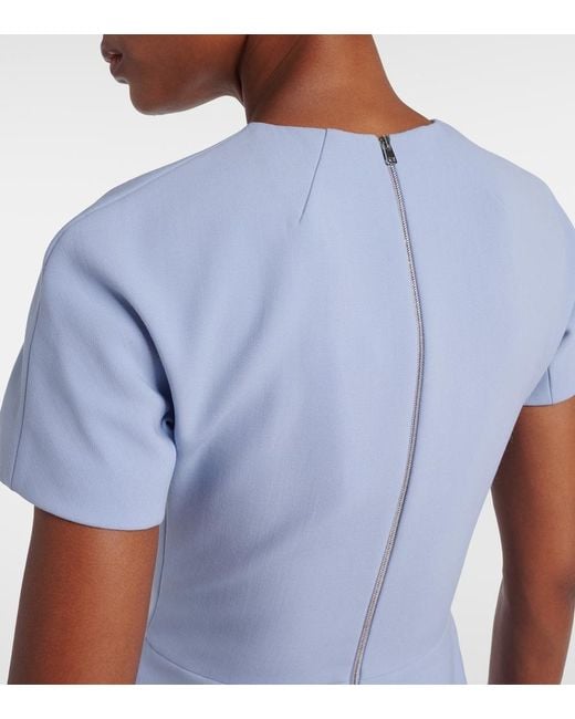 Victoria Beckham Blue Crepe Minidress