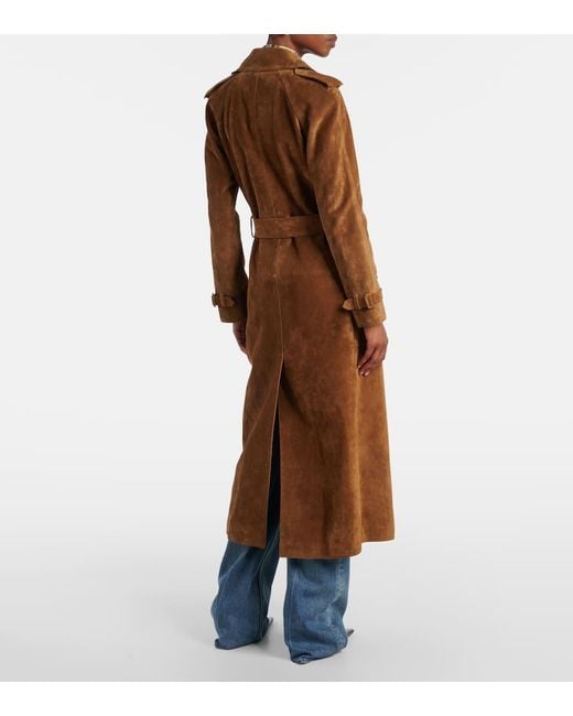 Saint Laurent Natural Suede Trench Coat