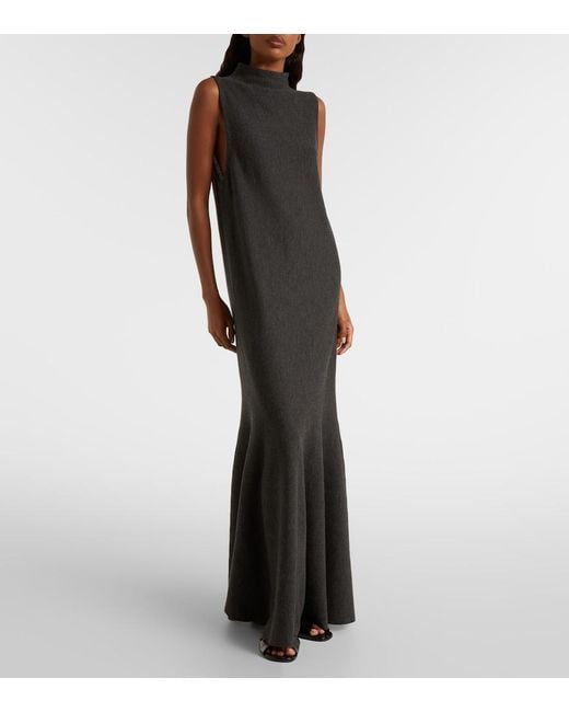 Khaite Black Margo Wool Maxi Dress