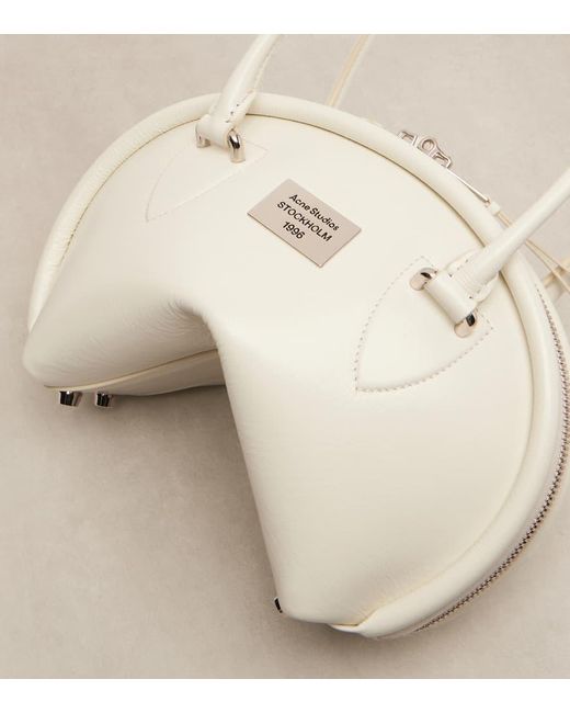 Acne White Bowlina Small Leather Shoulder Bag
