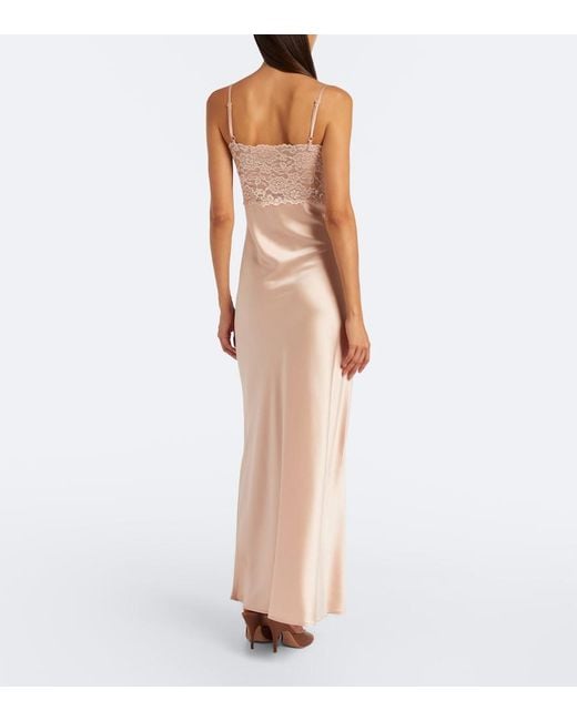 AYA MUSE White Myra Lace And Satin Gown