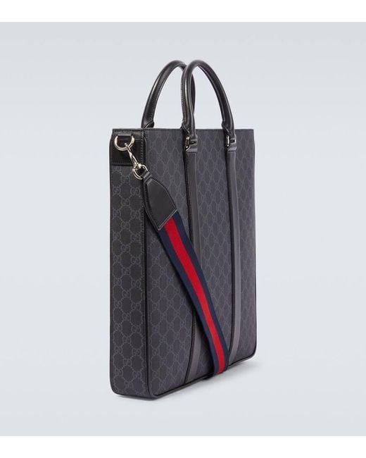 Gucci Tote Gg Supreme Medium Mit Leder in Black für Herren