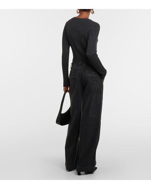 Vince Black Mid-Rise Cargo Jeans