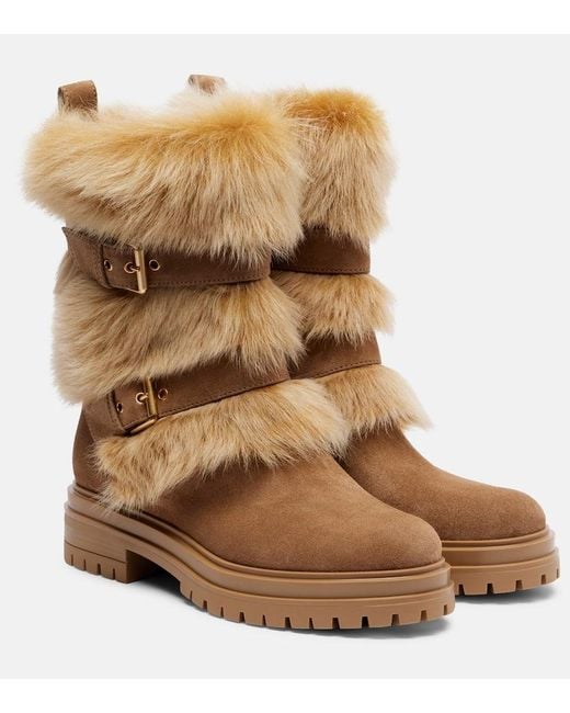 Gianvito Rossi Brown Stiefel Maverick Aus Veloursleder