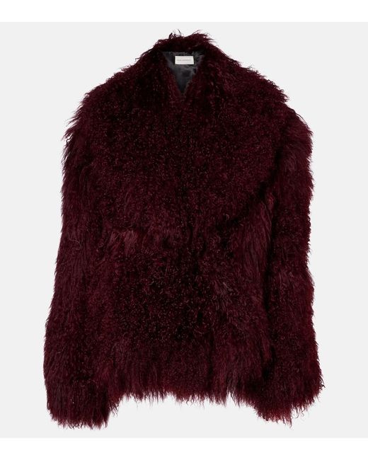 Nour Hammour Purple Mirja Shearling Jacket