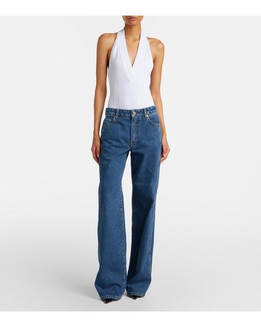 Balmain Blue Wide-Leg Jeans