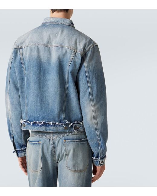 Maison Margiela Blue Distressed Denim Jacket for men