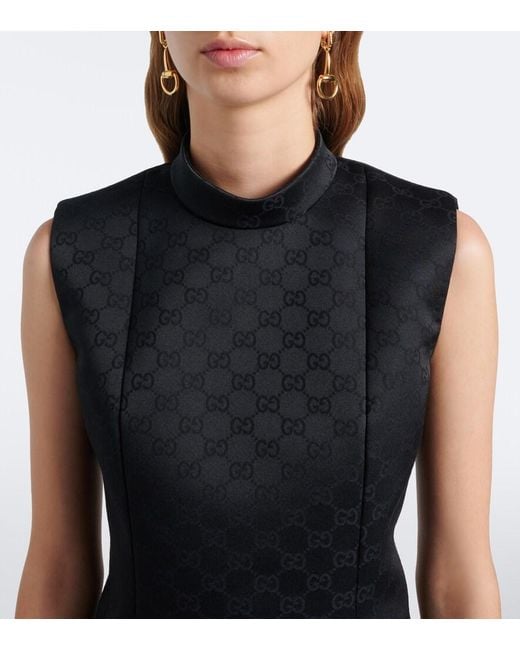 Gucci Black Gg Jacquard Minidress