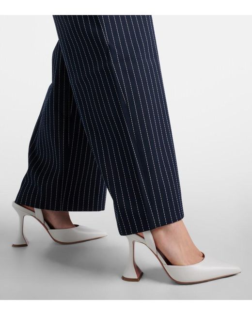 AMINA MUADDI Pink Holli 95 Leather Slingback Pumps