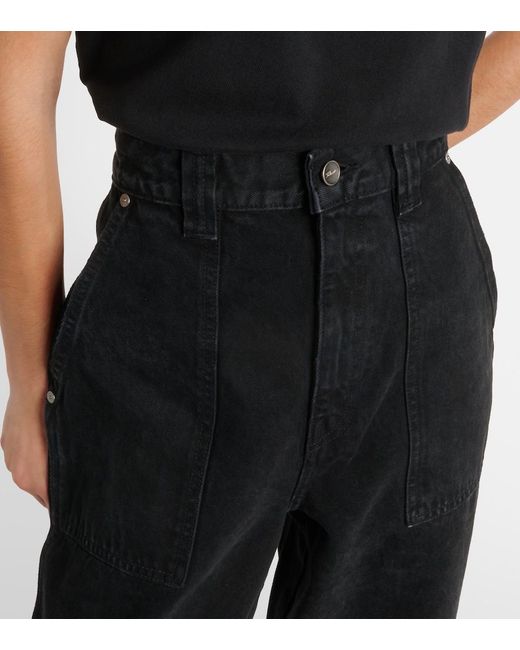 Khaite Blue Hewitt High-Rise Straight Jeans