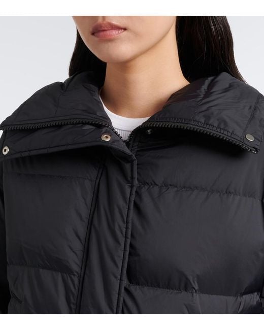 Yves Salomon Black Doudoune Shearling-Trimmed Down Jacket