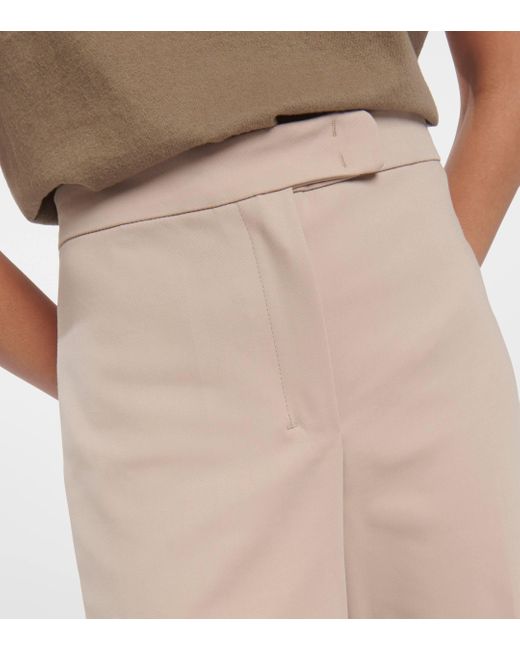 Max Mara Natural Conico Cotton-blend Flared Pants