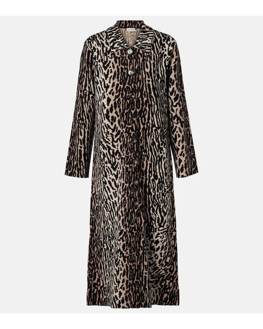 Rixo Black Jacoba Jacquard Coat