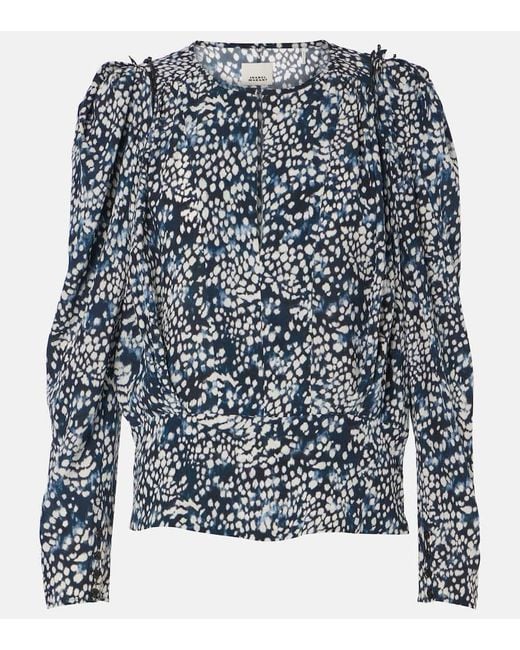 Isabel Marant Blue Bluse Zarga Aus Einem Seidengemisch