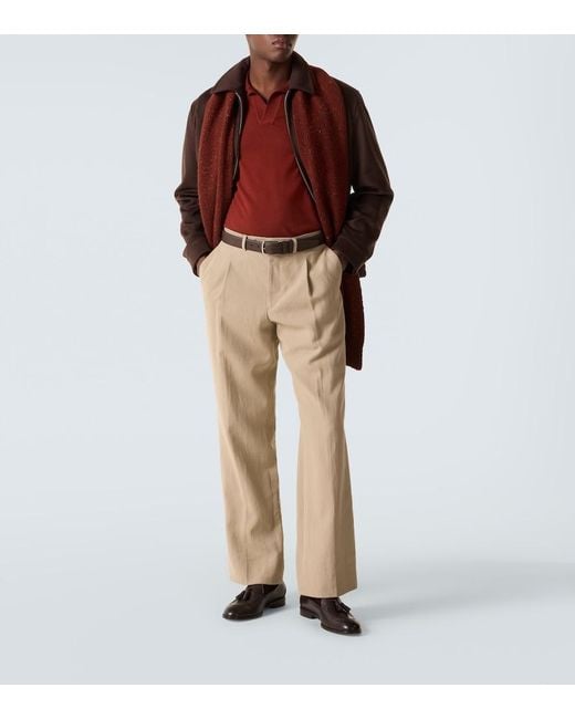 Gabriela Hearst Red Cashmere And Silk Polo Shirt for men