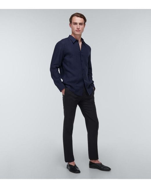 Gabriela Hearst Blue Quevedo Linen Shirt for men