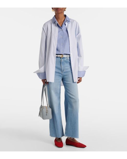 Citizens of Humanity Blue Lyra Cropped Wide-Leg Jeans
