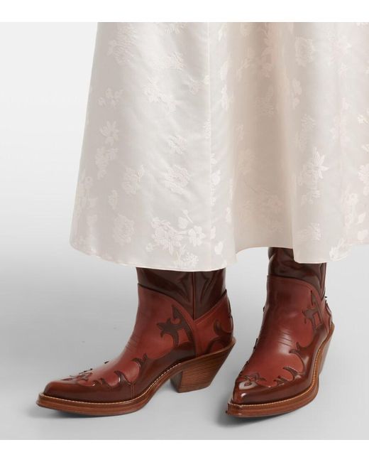 Gabriela Hearst Brown Capitana Leather Cowboy Boots