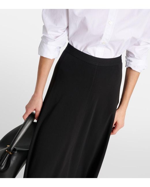 Totême Black Jersey Maxi Skirt