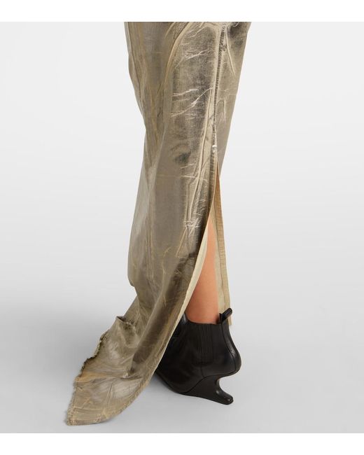 Rick Owens Natural Coated Denim Maxi Dress